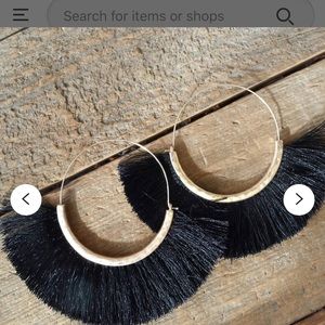 Black Fringe Earrings